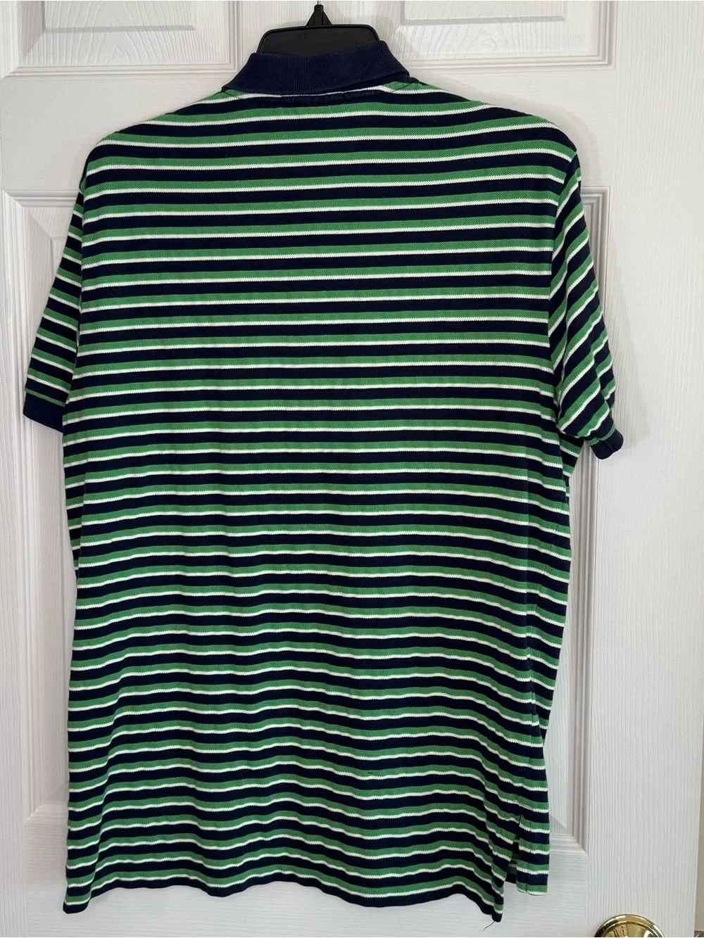 Polo by Ralph Lauren Blue and Green Pony Polo Striped Shirt Medium